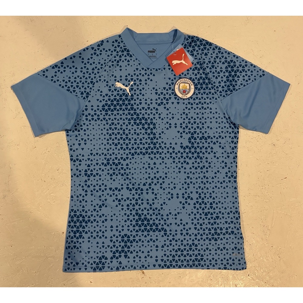 Manchester City 2022/23 Puma Pre Match Football Shirt Soccer Jersey Mens L READ